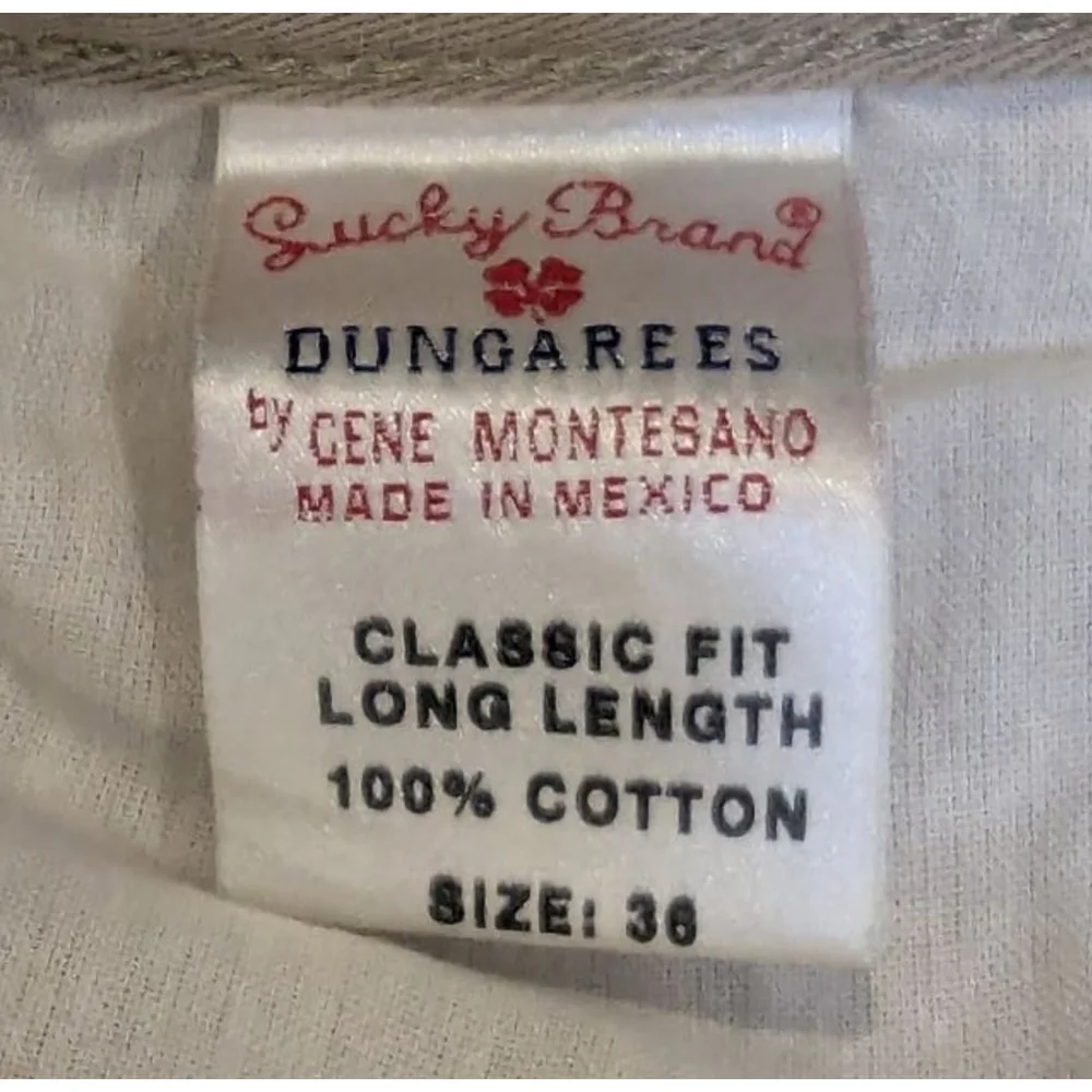 Men's Lucky Brand Beige Classic Fit Dungarees Waist 36 x 34